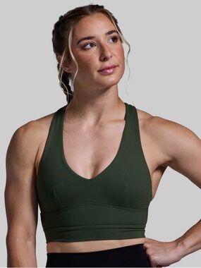Born Primitive Double Cross Sports Bra in Tactical Green Women’s Size Medium
